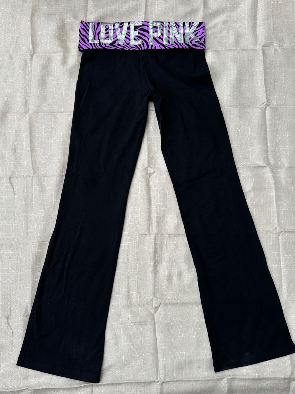 Vintage/RARE Y2K PINK Victoria's Secret Purple Fold Over Yoga Pants -Small